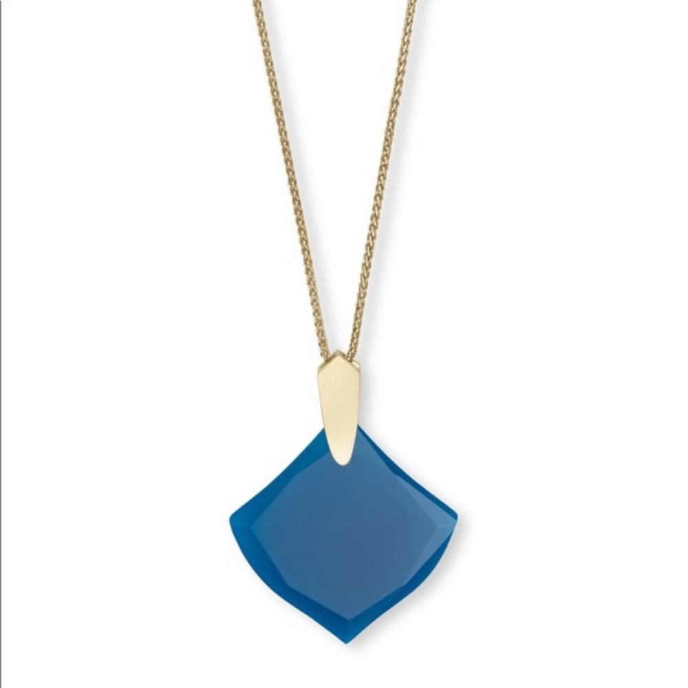 Kendra Scott Teal Agate Aislinn Necklace EUC